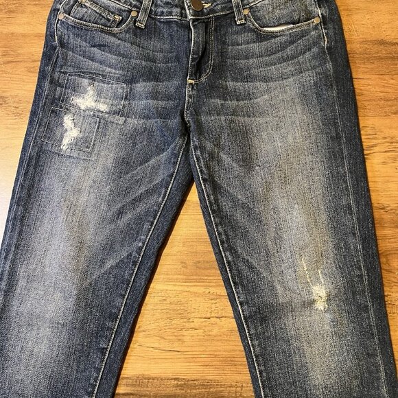 Paige Skyline Ankle Peg Jessie Tear & Repair Jeans Distressed Size 27 Skinny - Picture 6 of 7